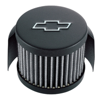 ACDelco Valve Cover Breather Round Push-in Steel Black Crinkle Top Bowtie Emblem 1.25 in. Hole Size Chevrolet Each