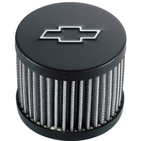 ACDelco Valve Cover Breather Round Push-in Steel Black Crinkle Top Bowtie Emblem Chevrolet Each