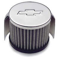 ACDelco Valve Cover Breather Clamp-On Round Steel/Rubber Chrome/Black Bowtie Emblem Each
