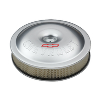 ACDelco Air Filter Assembly Super-Light Aluminium Round Clear Anodized Bowtie Emblem 14 in.Diameter 3 in.Tall Each
