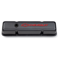 ACDelco Valve Covers Tall Height Stamped Steel Carbon Fiber Finish Chevrolet Logo Chevrolet Small Block Pair