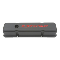 ACDelco Valve Covers Tall Steel Black Wrinkle Chevrolet Logo Chevrolet Small Block Pair