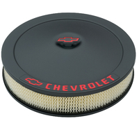 ACDelco Air Filter Assembly 14 in. Diameter Round Steel Black Wrinkle Chevrolet Logo 3 in. Filter Height Each