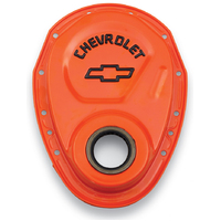 ACDelco Timing Chain Cover One-piece Steel Orange Black Chevrolet and Bowtie Emblem Chevrolet Each