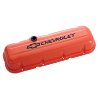 ACDelco Valve Covers Short Steel Orange Painted Chevrolet Logo Chevrolet Big Block Pair