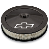 ACDelco Chevrolet Bowtie Emblem 14' Classic Air Cleaner Kit Black Genuine Carbon Fiber Tall Air Filter And Base Included