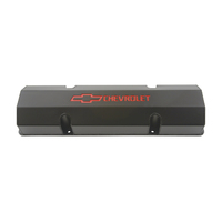 ACDelco Valve Covers Stock Height Fabricated Aluminium Black Chevrolet Logo Chevrolet Small Block Pair