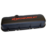 ACDelco Valve Covers Tall Steel Black Wrinkle Red Chevrolet Logo Chevrolet Big Block Pair