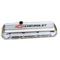 ACDelco Valve Covers Stamped Chevrolet and Bowtie Emblem Short with Baffle Chrome Pair