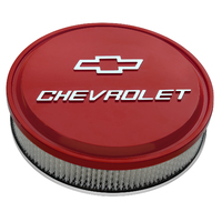 ACDelco Air Cleaner Red Powdercoated Aluminium Chevrolet Logo 14.00 in. Diameter Dropped 1.00 in. Each
