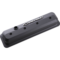 ACDelco Valve Cover Cast Aluminium Black Wrinkled Raised Chevrolet Logo Chevrolet Small Block Pair
