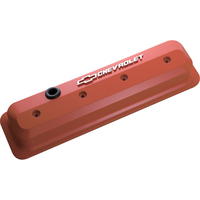 ACDelco Valve Cover Cast Aluminium Orange Powdercoated Raised Chevrolet Logo Chevrolet Small Block Pair