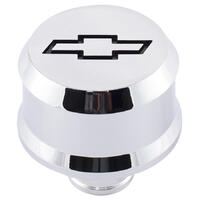 ACDelco Push-In Breather Cap Chevrolet Bowtie Slant-Edge Aluminium Breather Cap Recessed Black Bowtie Emblem Chrome