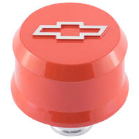 ACDelco Valve Cover Breather Slant Edge Aluminium Push-in Round Chevrolet Orange Bowtie Emblem 2.500 in. Diameter 1.220 in. Hole Size Each