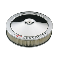ACDelco Air Filter Assembly 14 in. Diameter Round Steel Chrome Chevrolet Logo 3 in. Filter Each