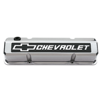 ACDelco Valve Covers Cast Aluminium Polished Tall Chevrolet Bowtie Emblem Chevrolet Small Block Pair
