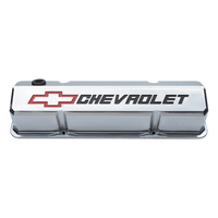 ACDelco Valve Covers Cast Aluminium Polished Slant-Edge Chevrolet Bowtie Emblem Chevrolet Small Block Pair