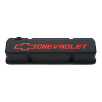 ACDelco Valve Covers Cast Aluminium Black Slant-Edge Chevrolet Bowtie Emblem Chevrolet Small Block Pair