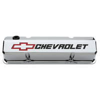 ACDelco Valve Covers Cast Aluminium Chrome Slant-Edge Chevrolet Bowtie Emblem Chevrolet Small Block Pair