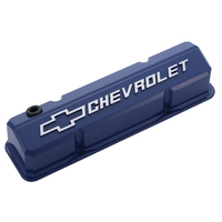ACDelco Valve Covers Slant-Edge Tall Perimeter Bolt Mounting Style Blue Bowtie Emblem Chevrolet Small Block Pair