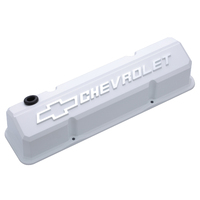 ACDelco Valve Covers Slant-Edge Tall Perimeter Bolt Mounting Style White Bowtie Emblem Chevrolet Small Block Pair