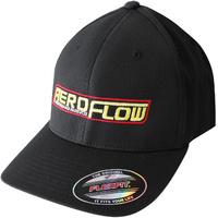 Aeroflow Flexfit Cap Black Small-Medium Embroidered Logo Hat AF-CAP-SM