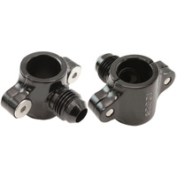 Aeroflow Clamp On Hard Line to Male AN Adapter 5/8" to -6AN - Black Finish