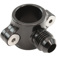 Aeroflow Clamp On Hard Line to Male AN Adapter 3/8" to -6AN - Black Finish