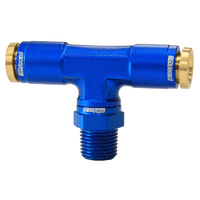 AF124-04-02 - 1/8" NPT TEE TO 2 X 1/4" 120