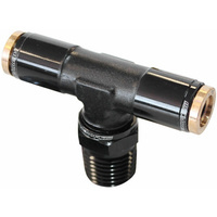 AF124-04BLK - 1/4" NPT TEE TO 2 X 1/4" 120