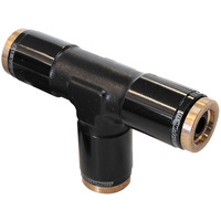 AF125-02BLK - 3/16" NPT TEE 120 SERIES NYLON