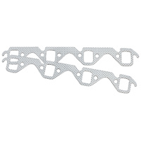 Aeroflow Perforated Steel Exhaust Gasket Set - Suit Small Block Ford Windsor 1.07" x 1.40" Port
