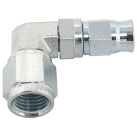 Aeroflow Steel 90 Deg Hose End -4AN B-Nut to -3AN PTFE Zinc Coated AF203-04-03S