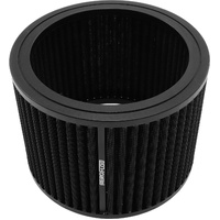 Aeroflow Replacement Round Air Filter Element - 7" x 5", washable black cotton filter element