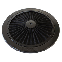 Aeroflow Black Full Flow Air Filter Top Plate 9" diameter black washable cotton