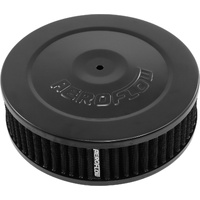 Aeroflow Black Air Filter Assembly - 7" x 2", 5-1/8" neck, Flat Base with black washable cotton element