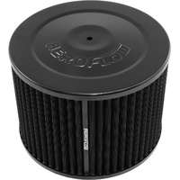 Aeroflow Black Air Filter Assembly - 7" x 5", 5-1/8" neck, Flat Base with black washable cotton element