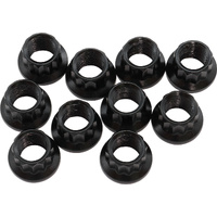 Aeroflow 12-Point Nuts, Chrome Moly Black Oxide, 10-Pack - M10 x 1.25 Thread, 1/2" Socket