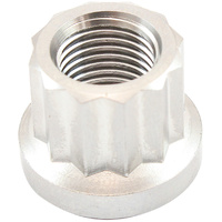 Aeroflow M12 x 1.25mm Titanium 12 Point Nut Natural Finish Single