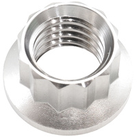 Aeroflow 1/2" Titanium 12 Point Nut - Natural Finish, Sold Single