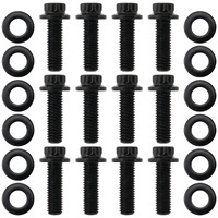 Aeroflow GM LS Header Bolts M8 x 1.25mm 25mm UHL Black 12 Pack LS1 LS2