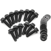 Aeroflow Universal Valve Cover Bolt Kit 1/4-20" UHL 0.812", Pack of 14 - Black Finish - 12 Point Head, 8740 Material