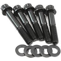 Aeroflow Small & Big Block Chevy Long Water Pump Bolt Kit - Black Finish - 12 Point Head and 8740 Grade Material