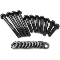 Aeroflow Ford Cleveland Water Pump Bolt Kit - Black Finish - 12 Point Head and 8740 Grade Material