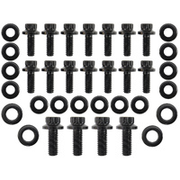Aeroflow Small Block Chev Oil Pan Bolt Kit 12pt Black 1pc Gasket AF37-2351