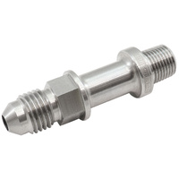 Aeroflow Stainless Steel Extended NPT Male to AN Fitting - 1/8" NPT to Male -4AN 50mm Long Extension