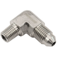 Aeroflow Stainless Steel 90° 1/16" NPT Male to Male -3AN Fitting