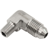 Aeroflow 90° Stainless Steel 1/16" NPT Male to Male -4AN Fitting