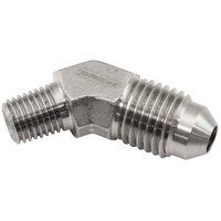 Aeroflow Stainless Steel 45° 1/16" NPT Male to Male -4AN Fitting