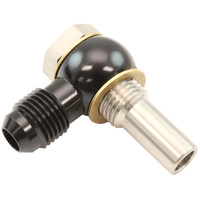 Aeroflow 1/4" NPSM Long Tail Stainless Steel Banjo Bolt and Aluminium -6AN Banjo - Suit GM 4L80E Transmission Cooler Fittings